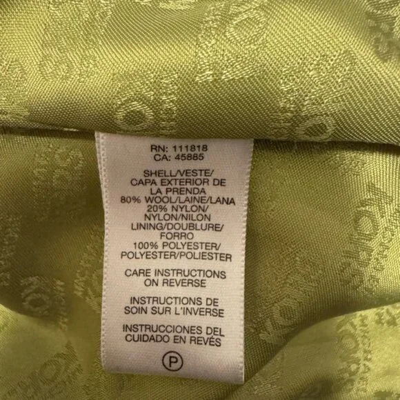 Women's Green Double-Breasted Coat - Picture 14 of 16